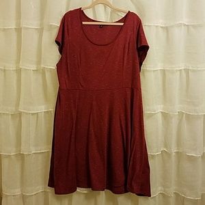 Torrid Sz 3 Scoop Neck Skater Dress Maroon